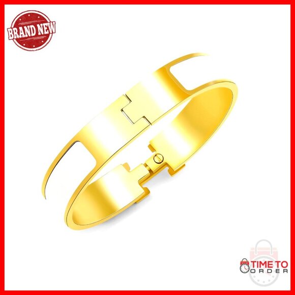 Gold Plated Letter Enamel Bracelet Minimal Chic Couple Jewelry Gift